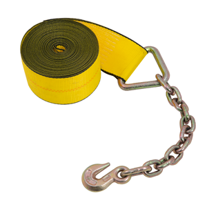 4” X 30’ Winch Strap with Chain and Hook